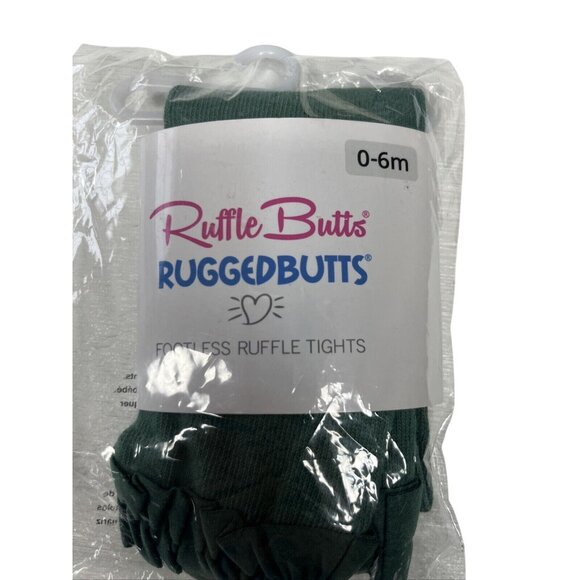 Ruffle Butts Infant Footless Tights Spruce Green Size 0-6 Months New - Picture 4 of 4